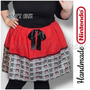 Handmade Nintendo NES Game Console Controller Print A-line Skirt 1X 2X 3X 4X
